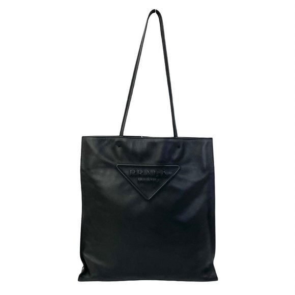 PRADA Black Leather Tote Bag - Picture 1 of 9